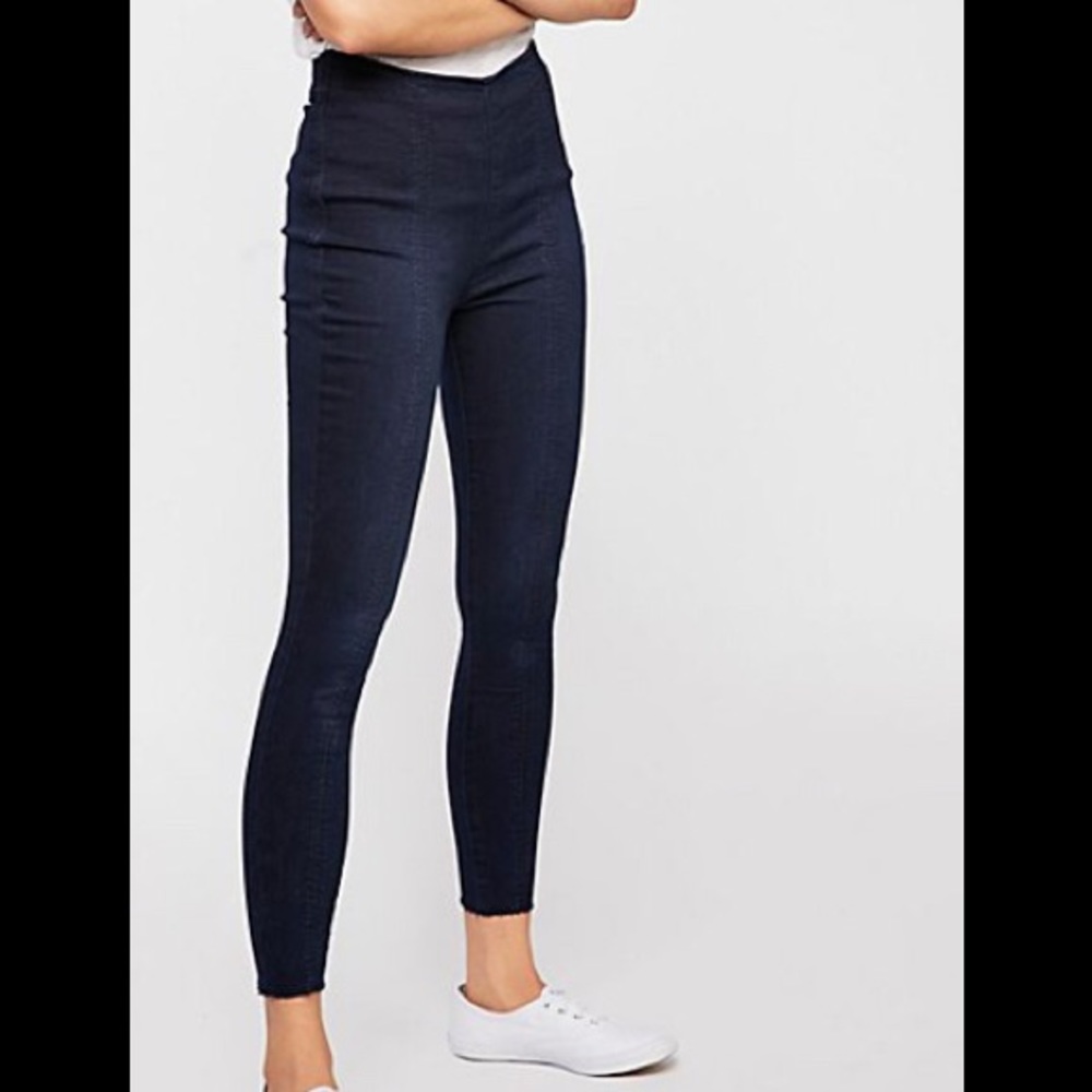 Free People Seamed Pull-On Skinny Jeans